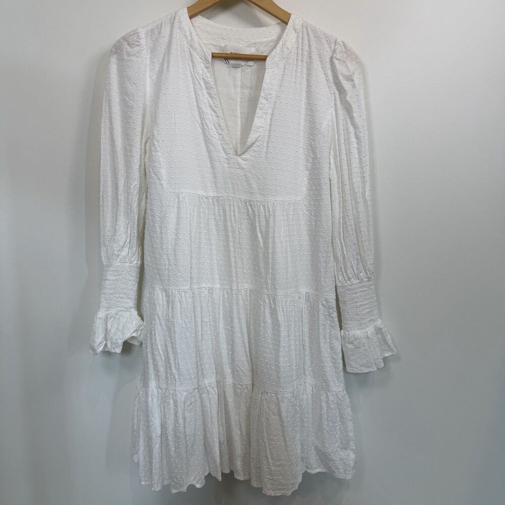 Tuckernuck Pomander Place Swiss Dot Kenzo Dress Women Medium White Boho Peasant